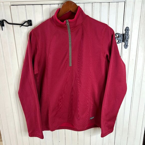 Kerrits 1/2 Zip Fleece Lined Pullover Sweater Sweatshirt Red Women's Large - Picture 1 of 6
